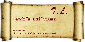 Tamás Líviusz névjegykártya