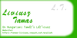 liviusz tamas business card